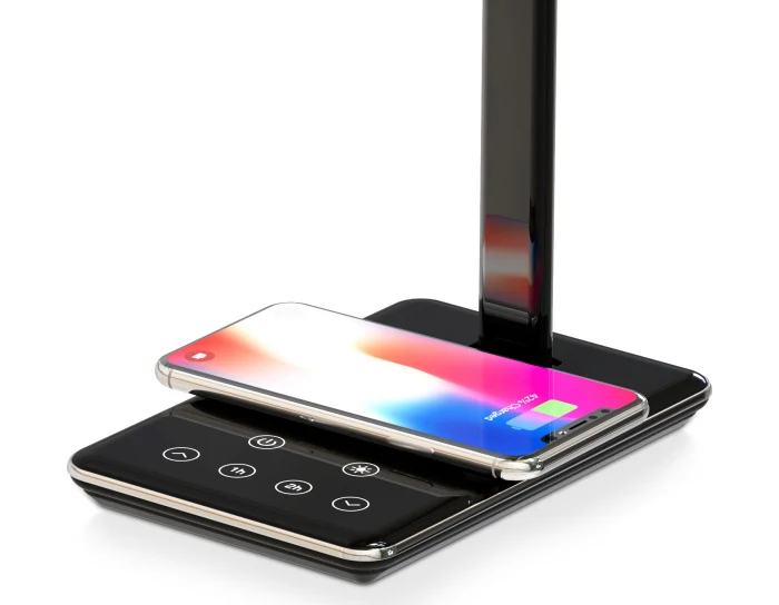 Светодиодная настольная лампа с беспроводной зарядкой и USB портом Ambrella light DE582