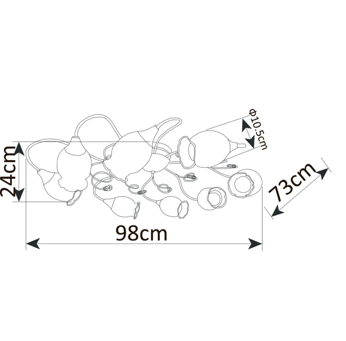 Потолочная люстра Arte Lamp Mughetto A9289PL-8GO