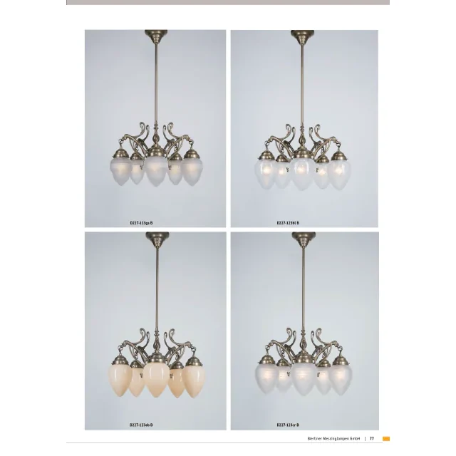 Люстра на штанге Berliner Messinglampen D227-123blB