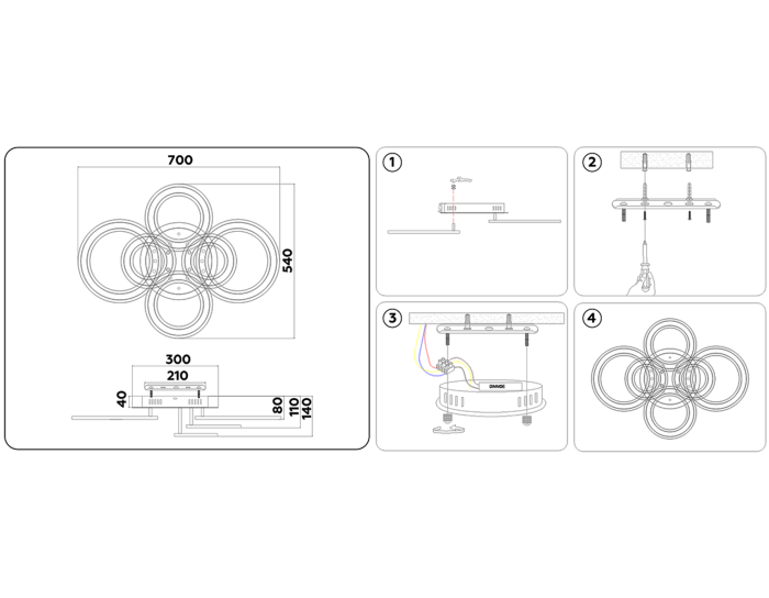 Потолочный светодиодный светильник с пультом Ambrella light FA8808