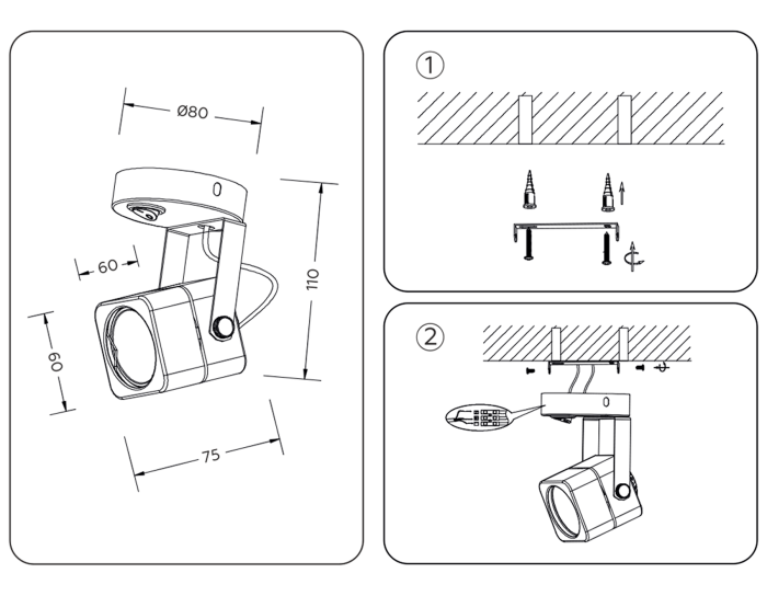 Накладной поворотный светильник с выключателем Ambrella light TA108
