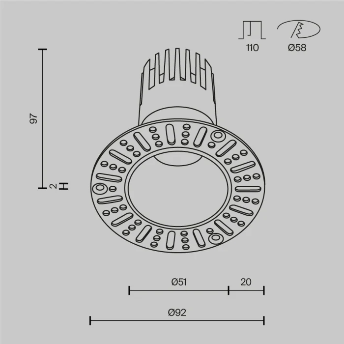 Встраиваемый светильник Maytoni Dip DL120-10W-2.7K-TRS-B