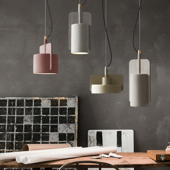 Подвесной бетонный светильник SKOVL B терракот ImperiumLoft