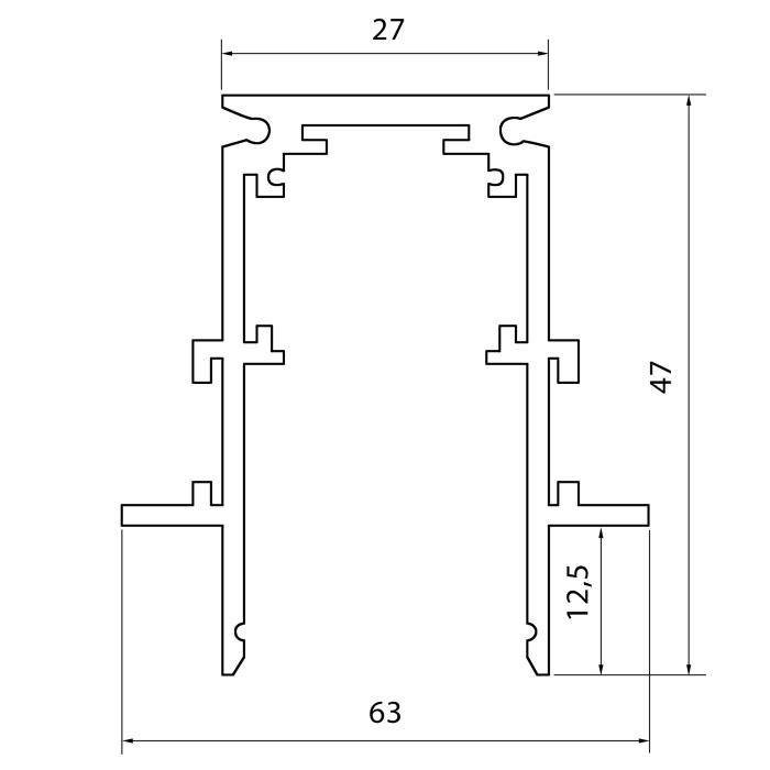 Шинопровод магнитный встраиваемый ST004.439.00 ST LUCE