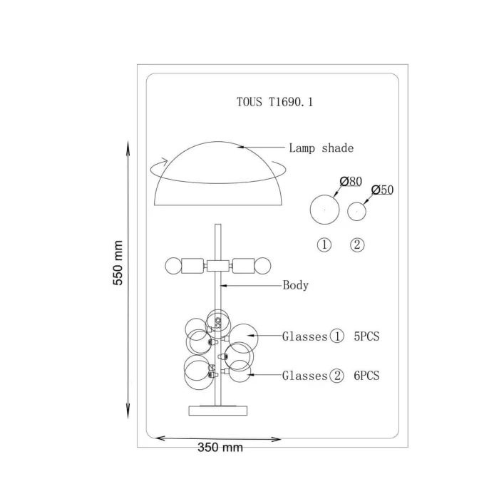 Настольная лампа Lucia Tucci TOUS T1690.1