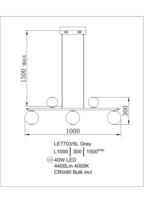 Подвесная люстра Leon Aurore LE7703/5L Gold