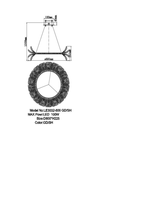 Подвесная люстра Leon Jardin LE3032/800 GD/SH Blue