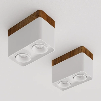 Накладной светильник Ledron TUBING 2 Wooden 30 White