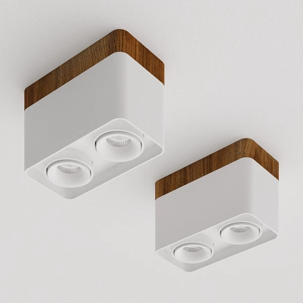 Накладной светильник Ledron TUBING 2 Wooden 30 White