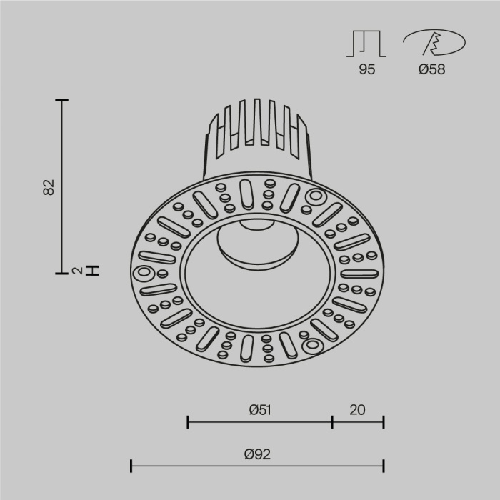 Встраиваемый светильник Maytoni Dip DL119-10W-2.7K-TRS-B