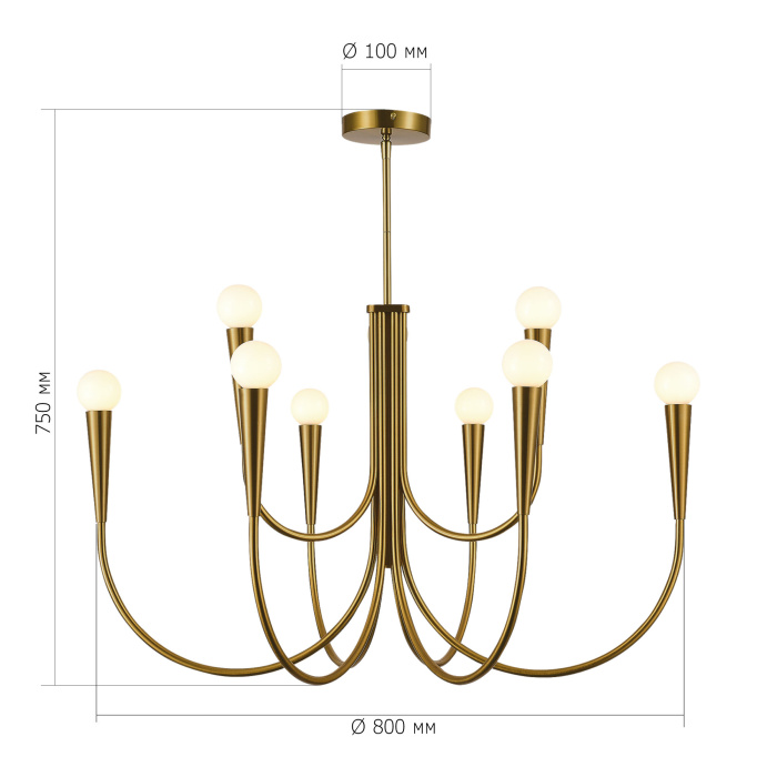 Светильник подвесной ST-Luce Латунь E14 9*60W SL1243.303.09