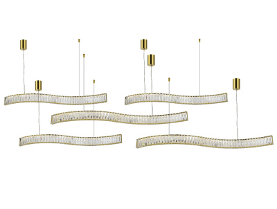 Горизонтальная композиция 8240 из пяти   одиночных волн  золото №71 Newport