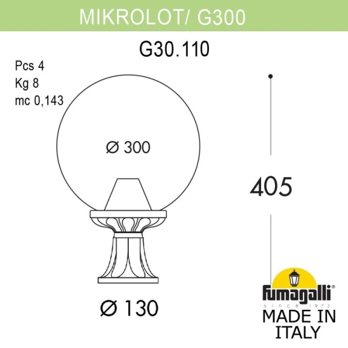 Садовый светильник Fumagalli G30.110.000.WYE27