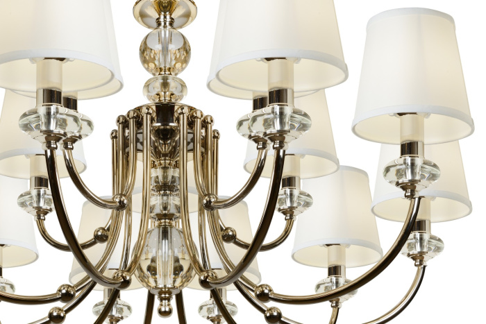 Подвесная люстра iLamp Magic P2344-10+5 Никель+белый