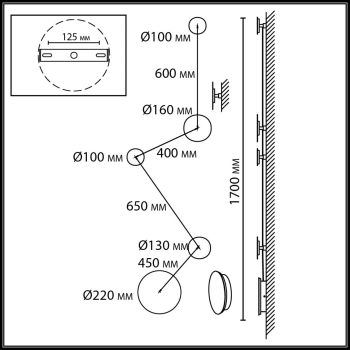 Настенный светильник ODEON LIGHT HIGHTECH 7115/30WL