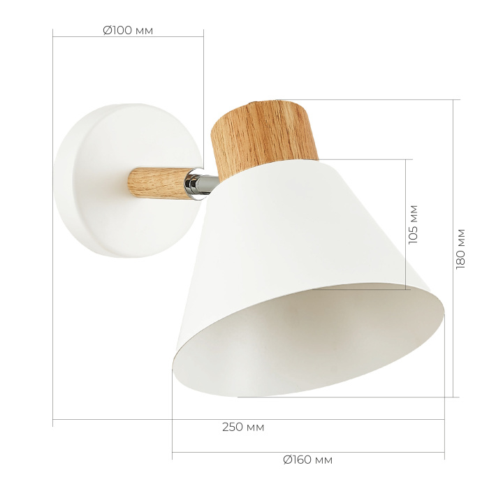 SLE103701-01 Светильник настенный Светлое дерево, Белый/Белый E27 1*60W