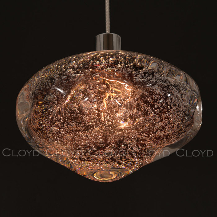 Подвесной светильник Cloyd VOCAL P1 / хром - розовое стекло (арт.11346)