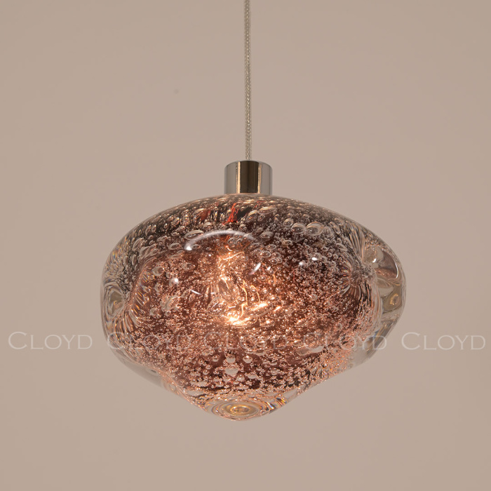 Подвесной светильник Cloyd VOCAL P1 / хром - розовое стекло (арт.11346)