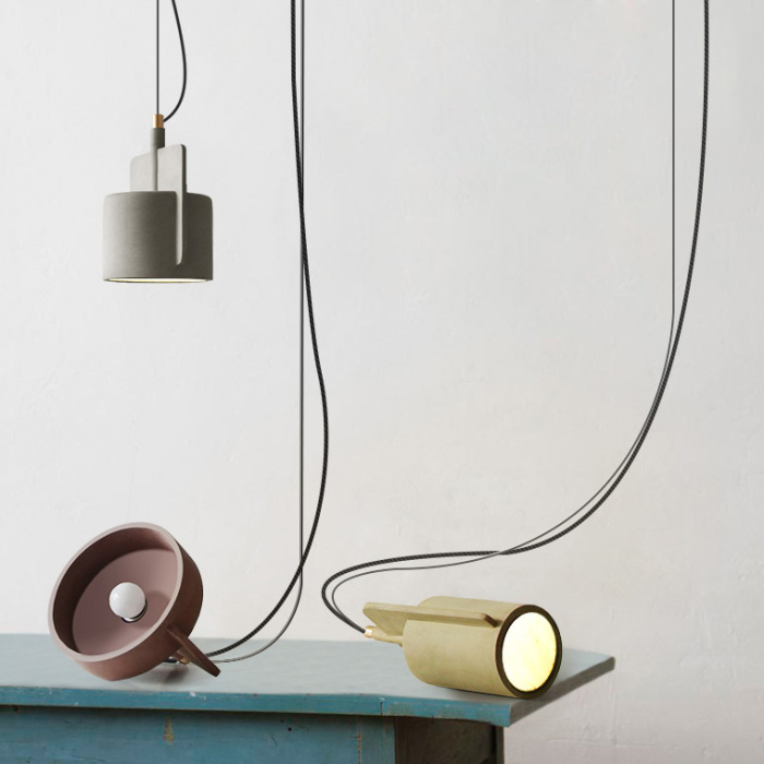 Подвесной бетонный светильник SKOVL C Песочный ImperiumLoft