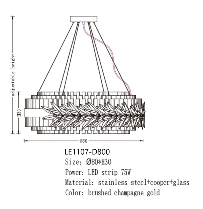Подвесная люстра Leon Cesar LE1107-D800