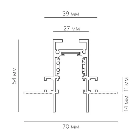 Шинопровод интегрируемый Led Technology SPACE F TRACK W (2,5m)