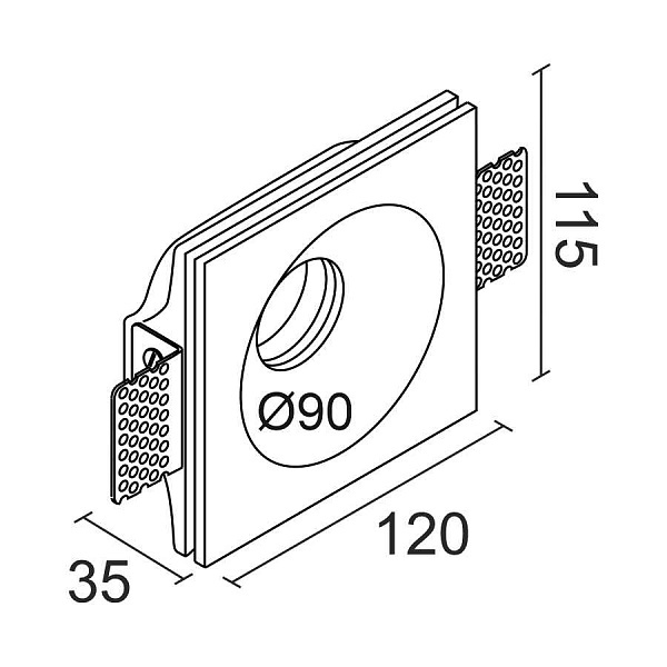 Встраиваемый светильник Ledron LUMI SQ1 115x120 D90