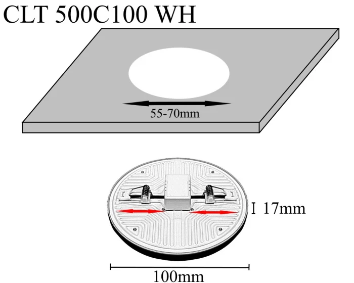 Светильник встроенный Crystal Lux CLT 500C100 WH