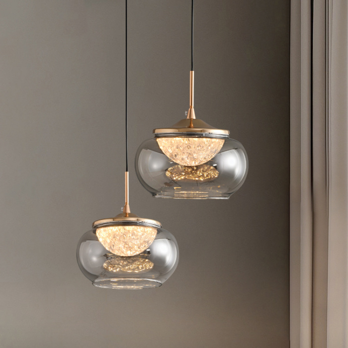 Подвесной светильник Delight Collection MT9128 MT9128-1H gold/smoke