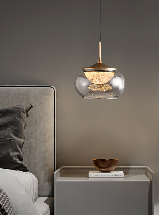 Подвесной светильник Delight Collection MT9128 MT9128-1H gold/smoke