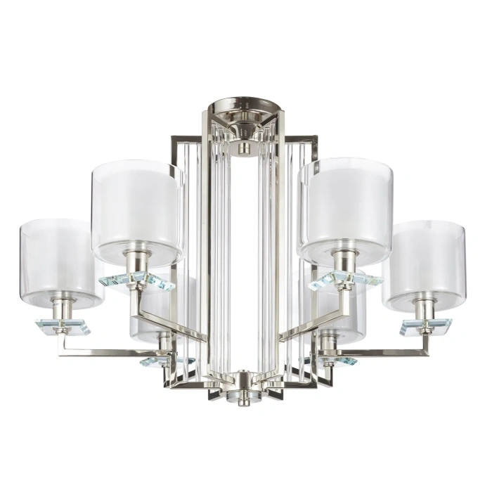 Люстра Crystal Lux NICOLAS SP-PL6 NICKEL/WHITE