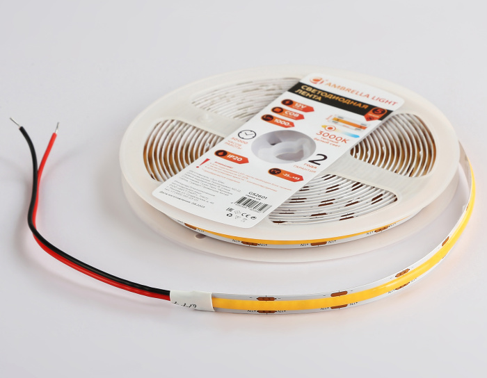 Светодиодная лента Ambrella Light GS2601 COB 320Led /10W m/ 12V IP20 3000K 5m Ambrella light GS2601