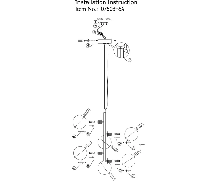 Люстра Сида Kink Light 07508-6A,19