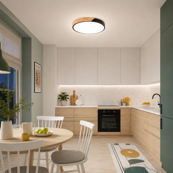 SLE200942-01 Светильник потолочный Черный, Светлое дерево/Белый LED 1*45W