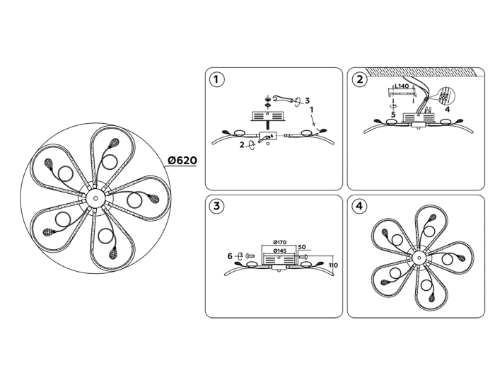 Потолочный светодиодный светильник COMFORT AMBRELLA LIGHT LC576