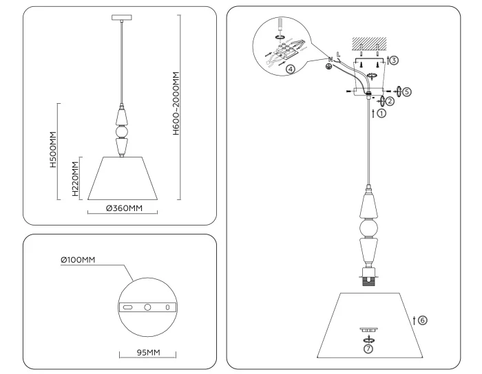 Подвесная люстра HIGH LIGHT AMBRELLA LIGHT LH75250