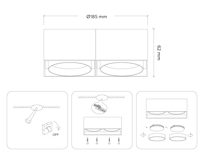 Накладной точечный светильник GX53 Ambrella light TN70872