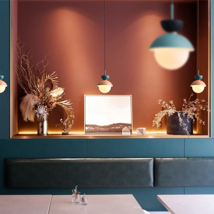 Подвесной светильник POMPON Черный - Голубой ImperiumLoft