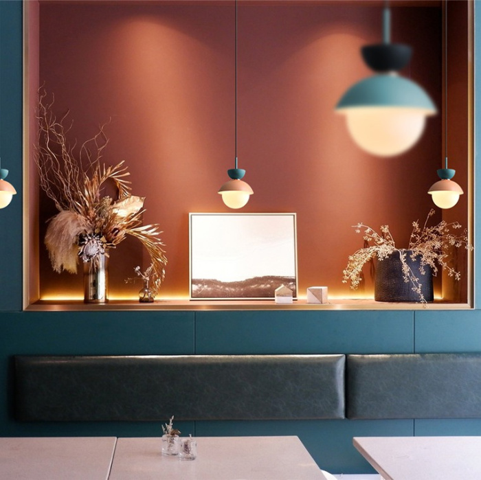 Подвесной светильник POMPON Черный - Голубой ImperiumLoft