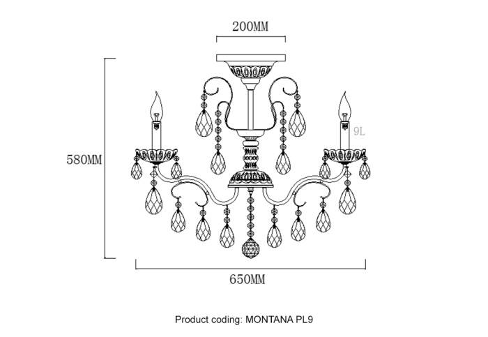Светильник потолочный Crystal Lux MONTANA PL9