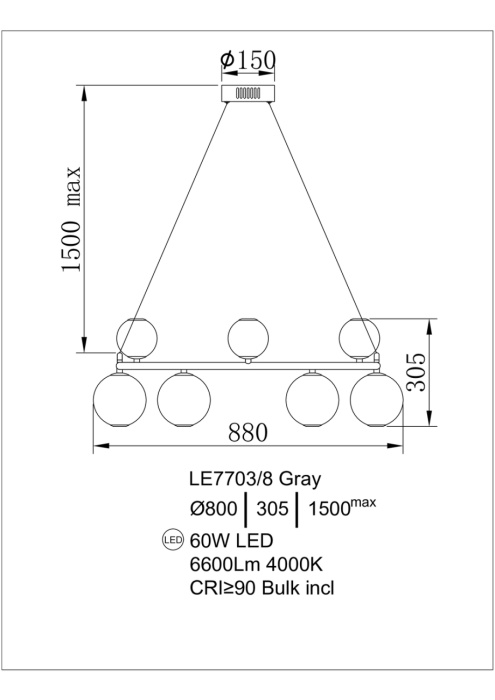 Подвесная люстра Leon Aurore LE7703/8 Gold