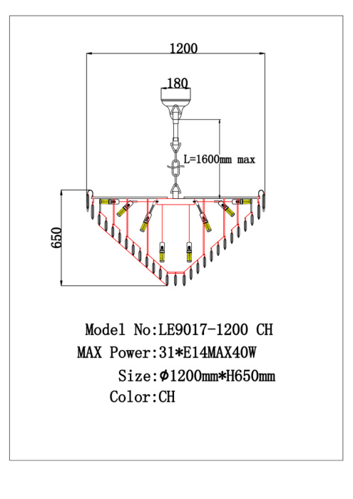 Подвесная люстра Leon Catherine LE9017/1200 CH