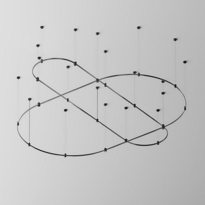 Шинопровод круглый из полукругов Maytoni Busbar trunkings Flarity TRX154-2SR-D1500-B