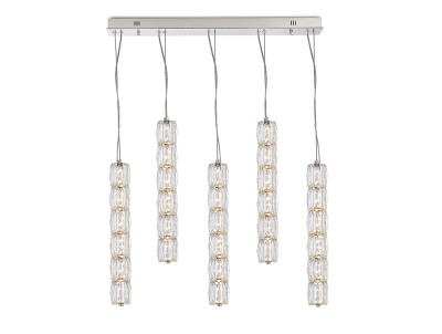 Горизонтальная композиция 8240 из пяти  подвесных светильников хром № 98 Newport