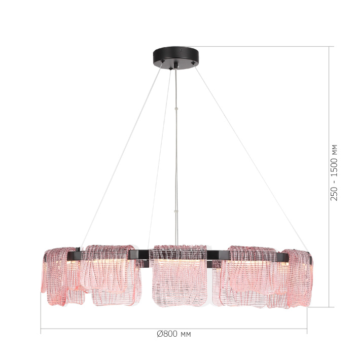 Светильник подвесной ST-Luce черный/розовый LED 1*66W 3000K SL6021.403.66