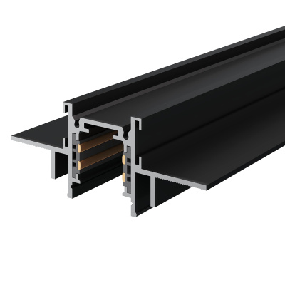 Шинопровод магнитный встраиваемый под ГКЛ 12мм ST-Luce Черный L2000мм(заглушки в комп) ST1004.429.12