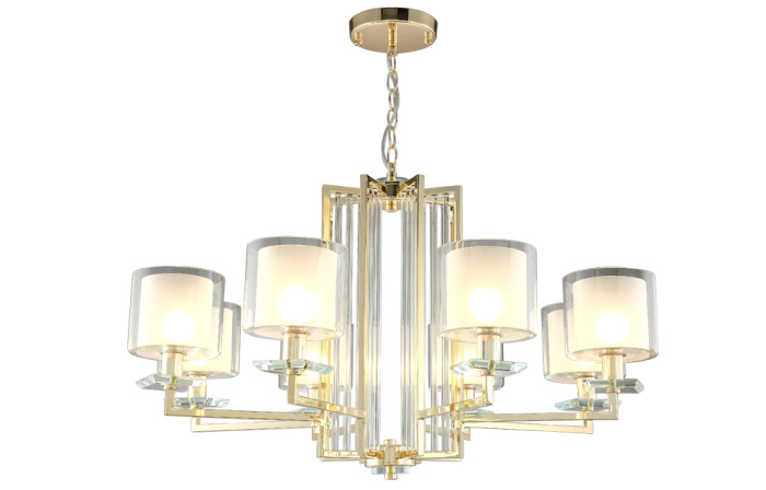 Люстра Crystal Lux NICOLAS SP-PL8 GOLD/WHITE