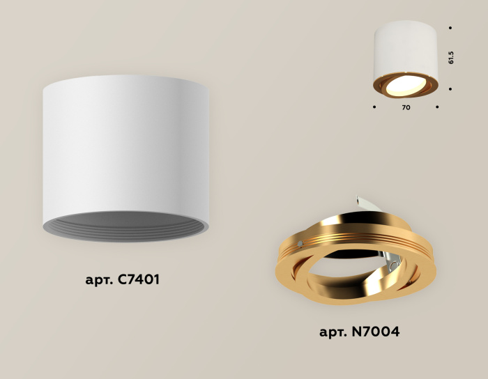 Комплект накладного поворотного светильника Ambrella light XS7401004