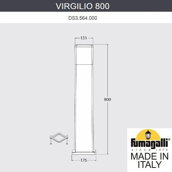 Садовый светильник-столбик FUMAGALLI VIRGILIO 800 DS3.564.000.LYD1L