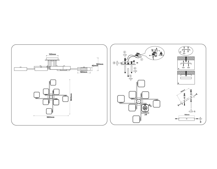 Люстра светодиодная на штанге AMBRELLA light FL4888