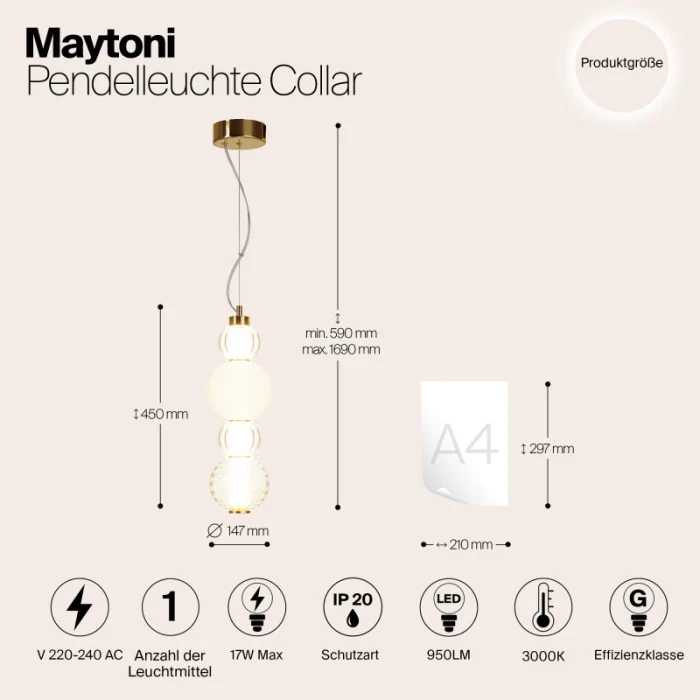 Подвесной светильник Maytoni P069PL-L17G3K